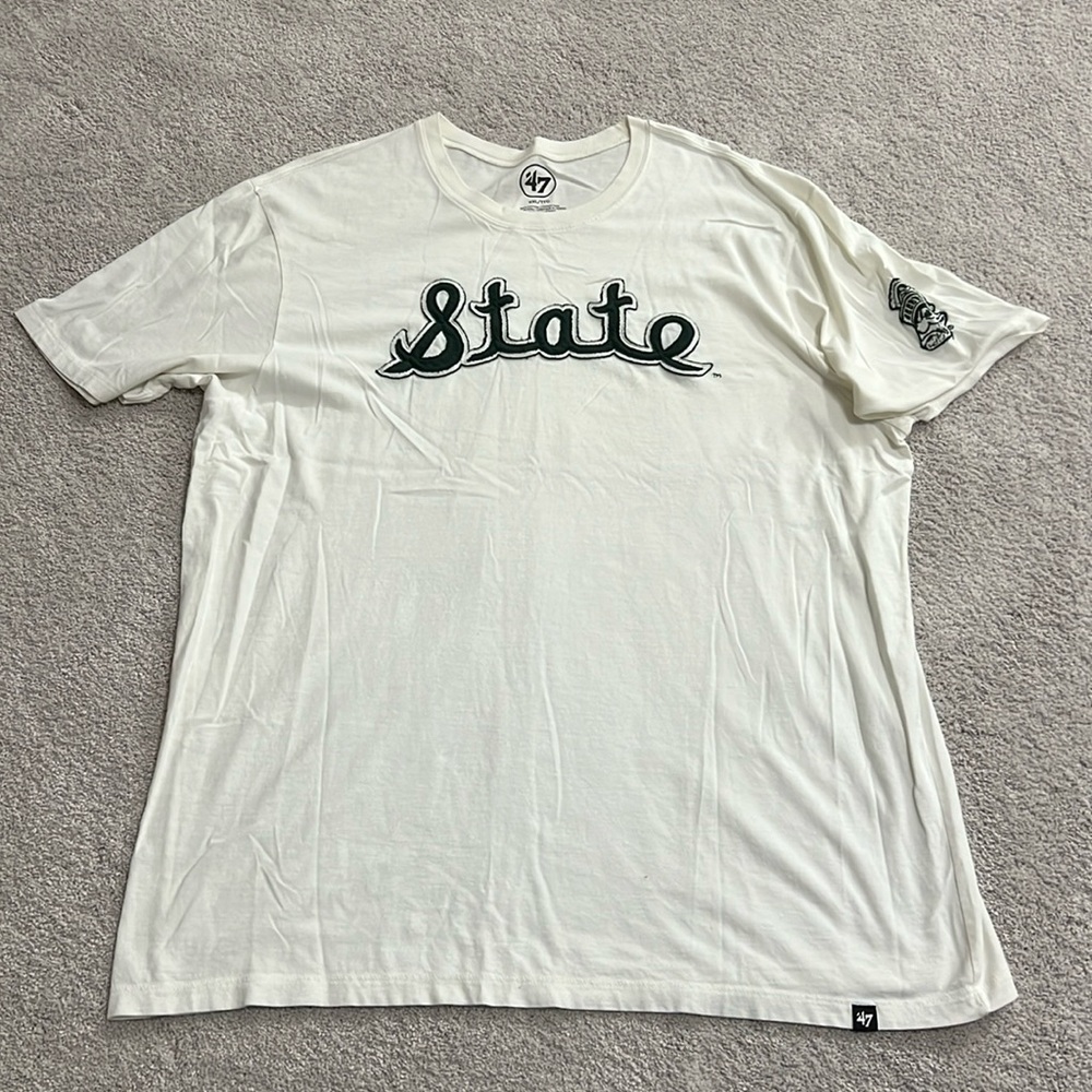 Cream MSU t shirt